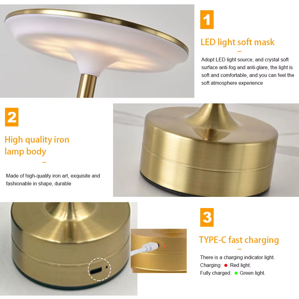 Lampe de Table LED capteur tactile veilleuse USB Rechargeable Portable chambre veilleuse sans fil la