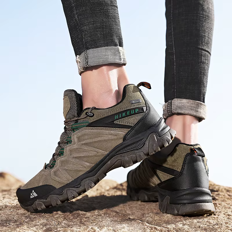 HIKEUP chaussures de randonnée en cuir de haute qualité Durable Sport de plein air hommes Trekking c