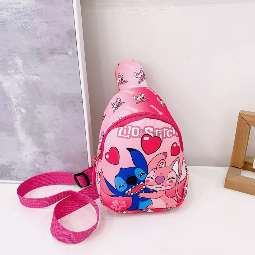 Sac à dos Stitch Angel Anime, sac à bandoulière imprimé dessin animé mignon, portefeuille décontract