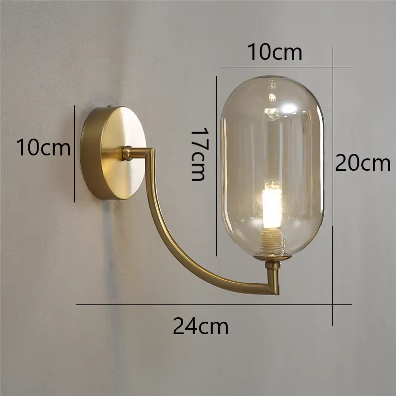 Applique Murale LED en Verre au Design Nordique Minimaliste, Luminaire Décoratif d'Nik, Idéal pour u