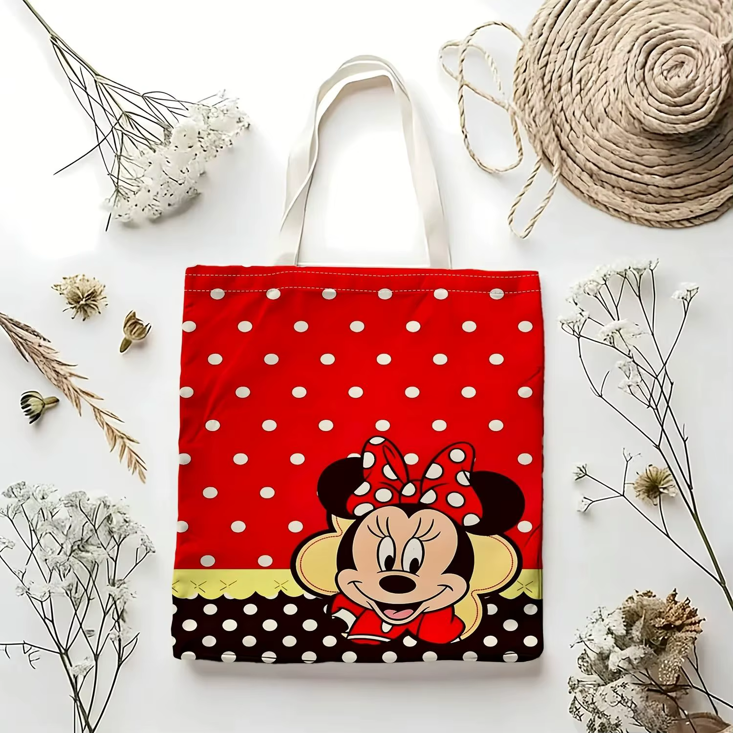 Un sac de shopping d'été Minnie adapté aux enfants, aux adultes, à un usage quotidien, à l'école et 