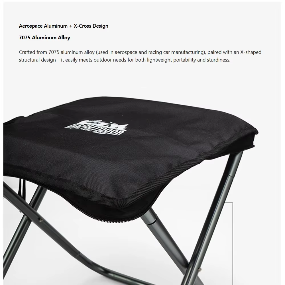 Chaise pliante surdimensionnée, tabouret de pêche portable pour le camping, la randonnée, les voyage