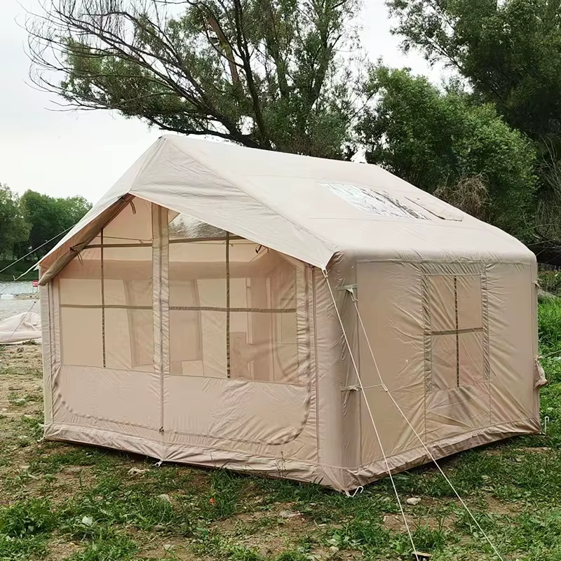 Tente de camping gonflable avec pompe à air, tente de glamping imperméable 4 saisons, tente gonflabl
