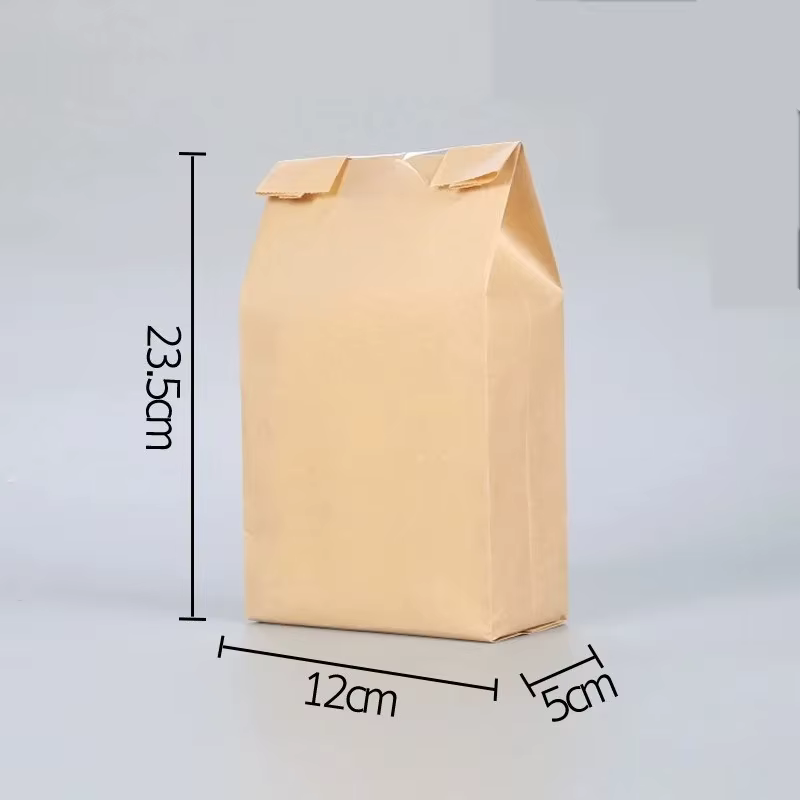 Sacs en papier kraft jetables imperméables, pochettes portables pour l'emballage alimentaire de bisc