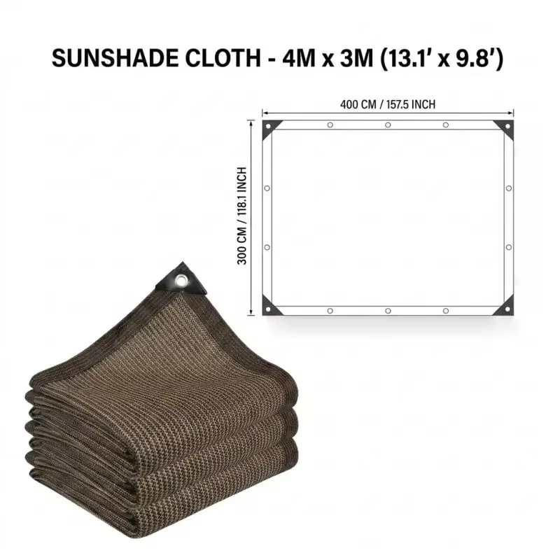 Voile d'ombrage rectangulaire 4x3m anti-UV pour extérieur, auvent de protection solaire pour jardin,