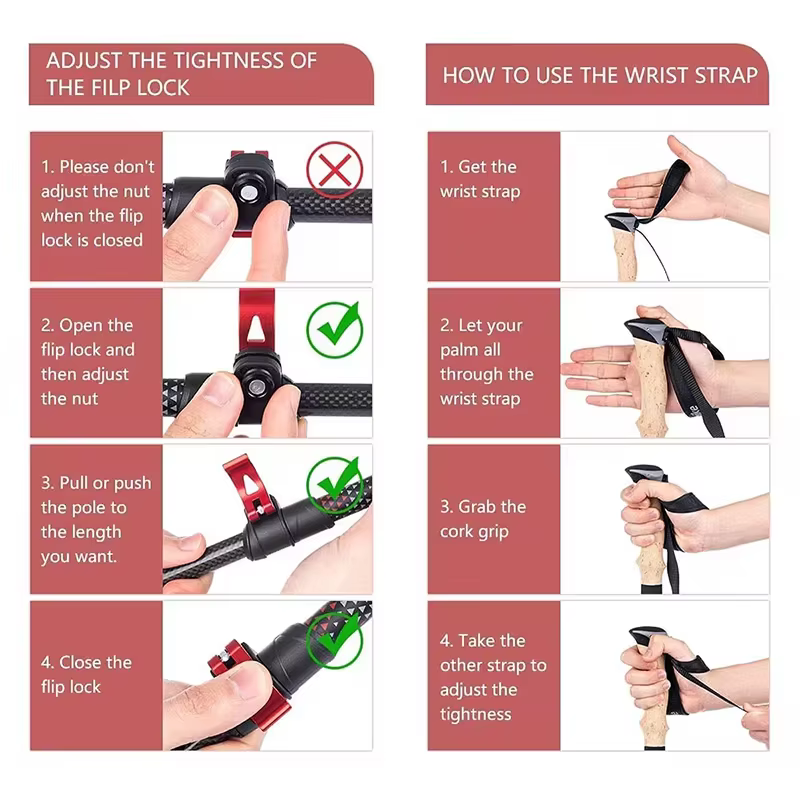Bâtons de randonnée Naturehike, 1 pièce, bâton de randonnée pliable en fibre de carbone, bâtons téle
