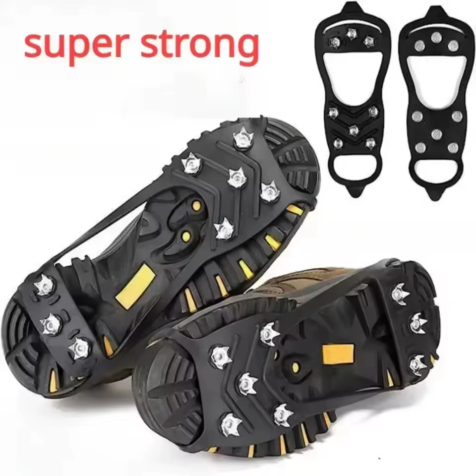 1 Paire de crampons à 8 dents pour chaussures de neige, adhérence hivernale, pour les amateurs de pl