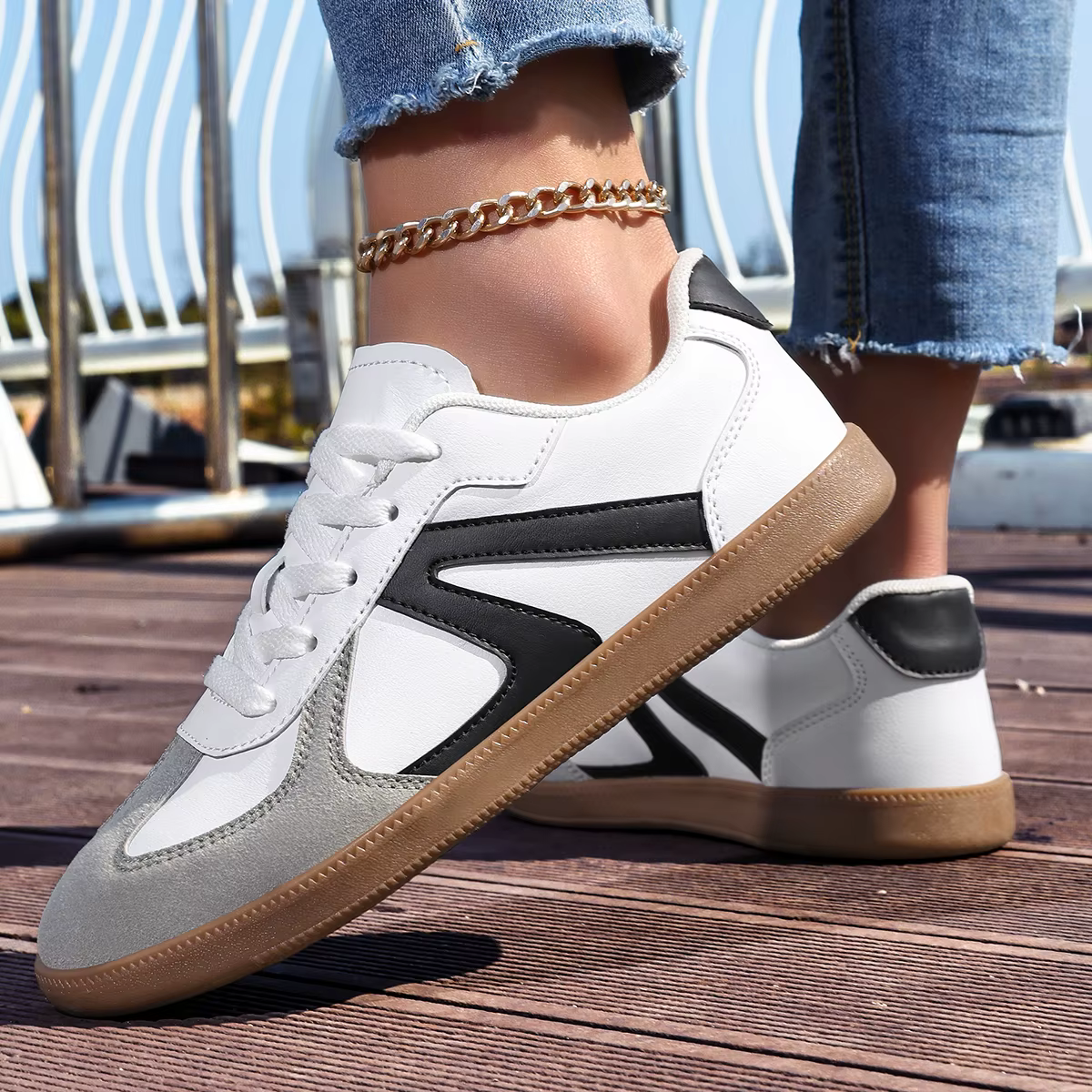 ELUVA – chaussures en cuir PU pour hommes, unisexes, de haute qualité, respirantes, plates, à lacets
