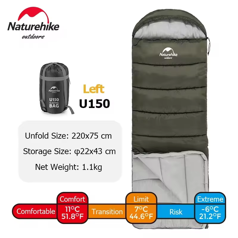 Sac de couchage Naturehike ultraléger, accessoires de camping, sac de couchage enveloppant imperméab