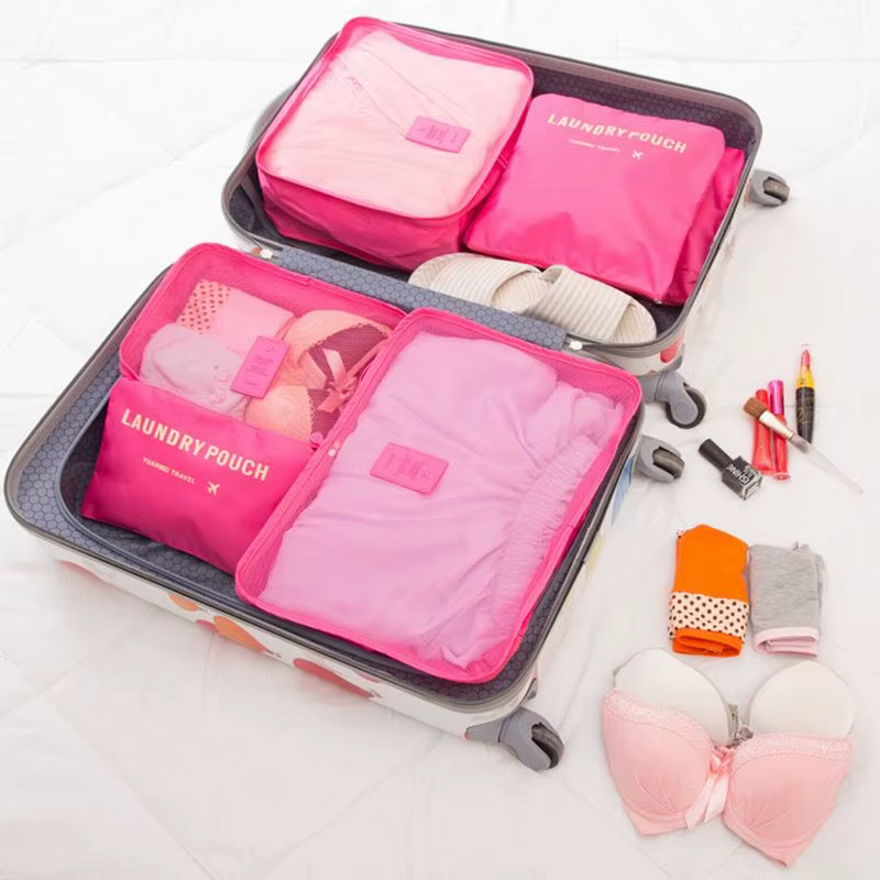 Organisateur de voyage de grande taille 6 pièces, organisateur de valise portable, vêtements chaussu