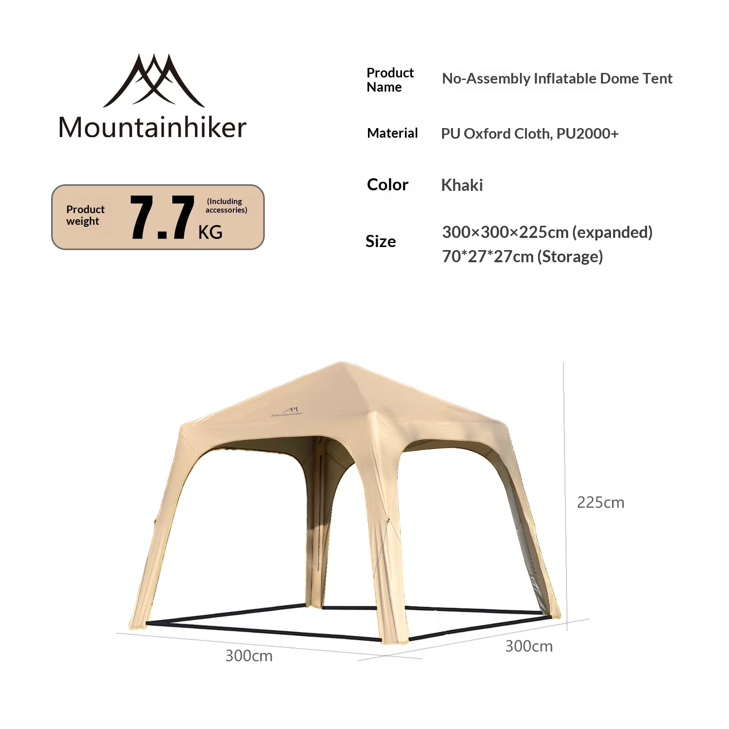 Tente de camping gonflable, facile à installer, adaptée à toutes saisons, pouvant accueillir 4 à 6 p