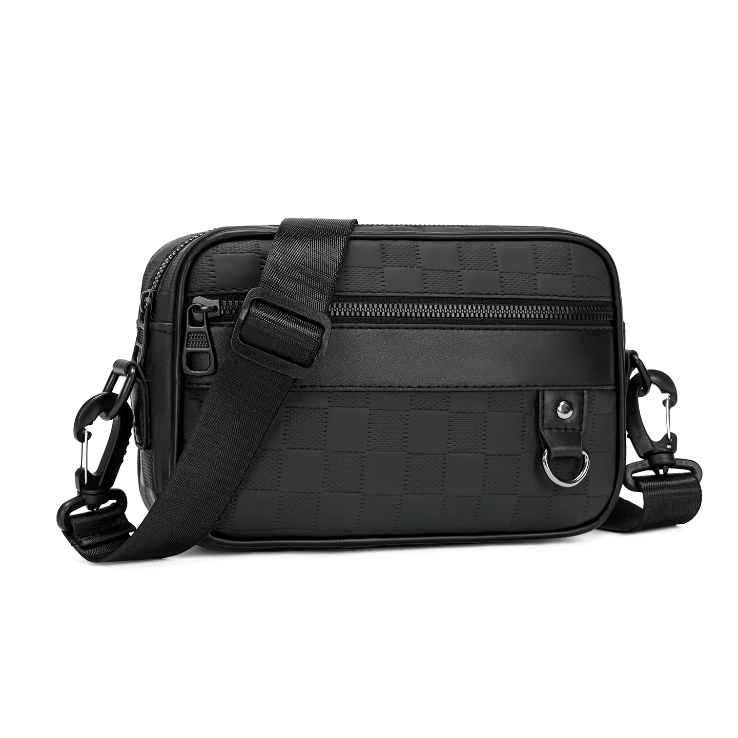 Sac bandoulière pour homme – Sac à bandoulière en cuir PU souple avec sangle réglable pour le travai