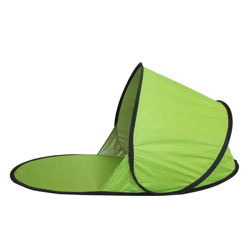 Tente de protection solaire portable, abri de plage pour une personne avec intérieur enduit d'argent