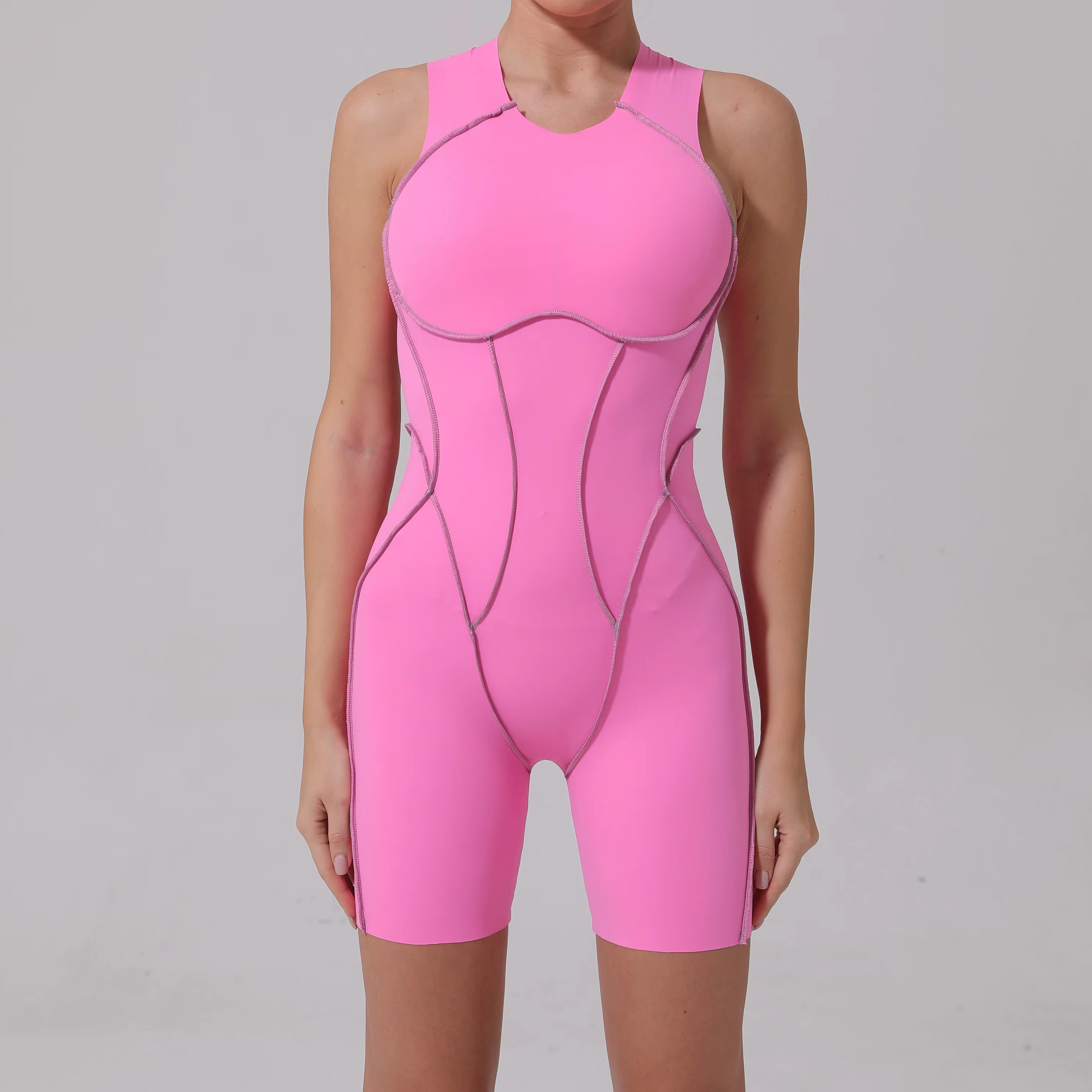 Combinaison de yoga courte pour femme, vêtements de sport, gym, fitness, batterie, danse, course à p