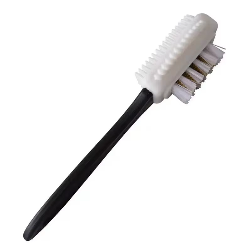 Brosse à chaussures de nettoyage à 3 côtés, pour chaussures en cuir suédé Nubuck, détachant la pouss