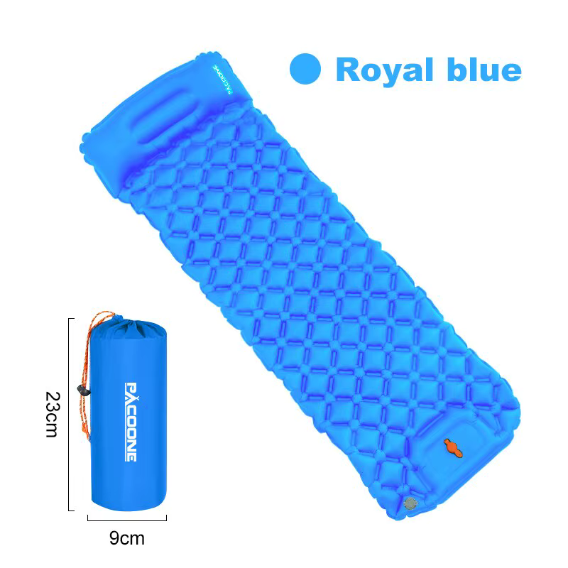 Camping en plein air Gonflable Matelas Couchage Pad Avec Oreillers Ultra Léger Air Mat Intégré Gonfl