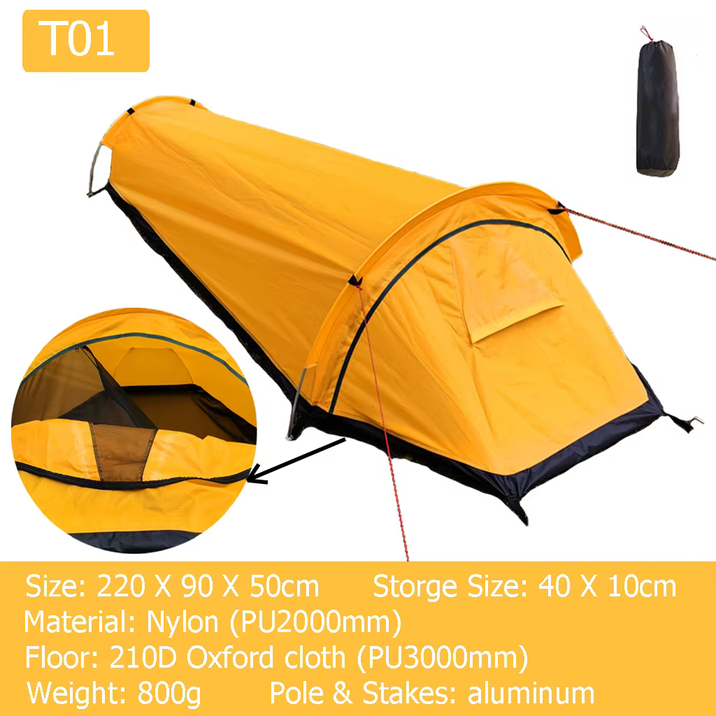 Tente ultralégère - Tente bivouac pour 1 personne, tente de camping pour une seule personne, bivouac