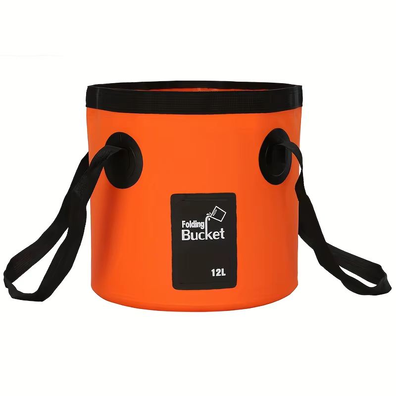 Seau pliable portable, sac de stockage d'eau avec sangles, conteneur d'eau pliable multifonctionnel,