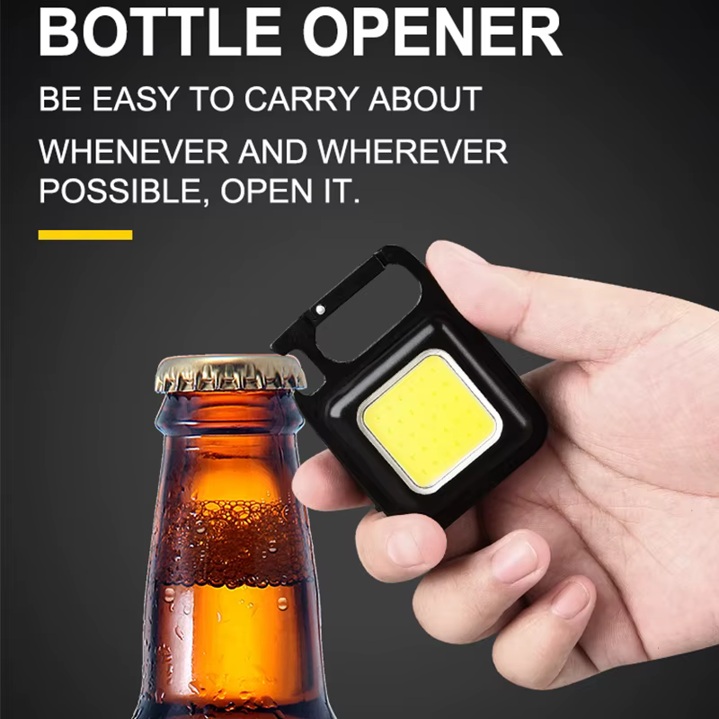 Lampe de poche COB Mini lampe porte-clés portable 4 éclairage torche EDC extérieur étanche d'urgence