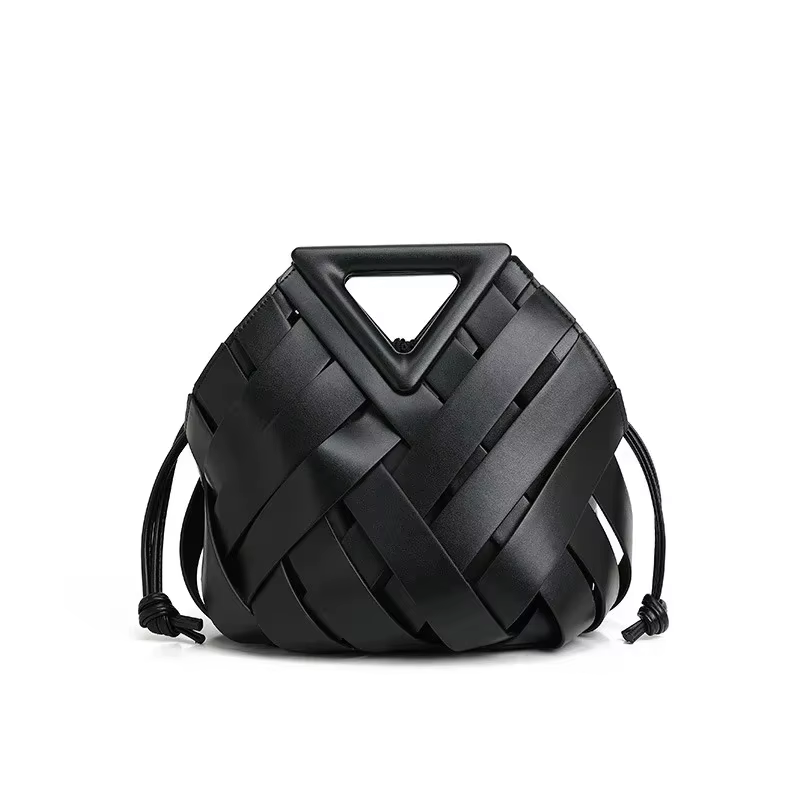 Sac fourre-tout tendance en cuir végétalien tressé pour femme – Sac à bandoulière élégant avec poign