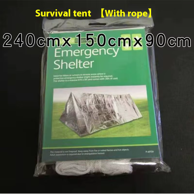 Kit de tente de survie, abri d'urgence, sac de couchage, imperméable, couverture thermique SOS d'ext