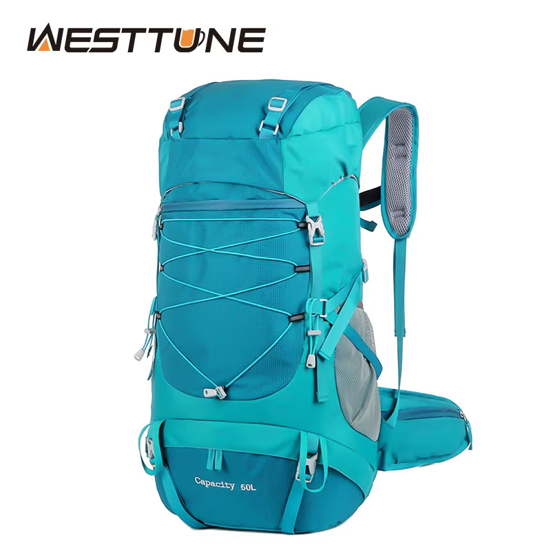 WESTTUNE 50L sac à dos de randonnée avec housse de pluie sac d'alpinisme multifonctionnel sac à dos 