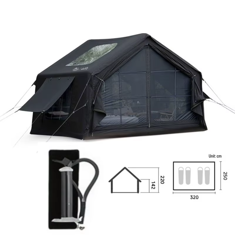 Grande tente gonflable automatique extérieure épaissie équipement de Camping ventilé de nuit tentes 
