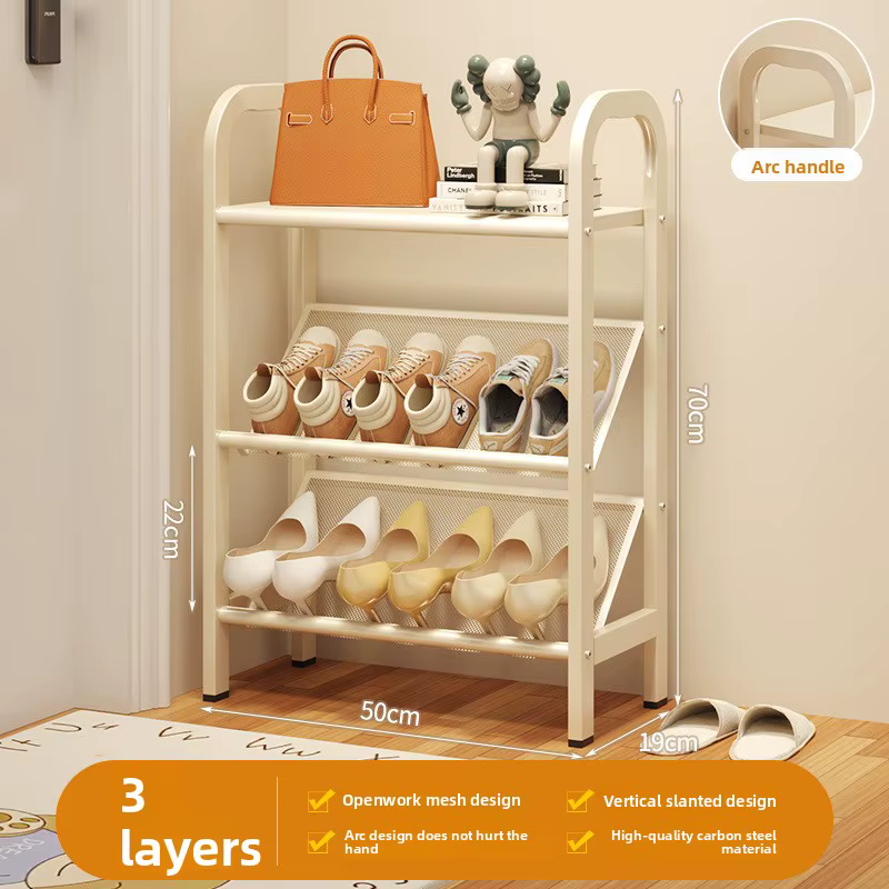 Étagère à chaussures en acier, porte de ménage, rangement simple, gain de place, armoire à chaussure