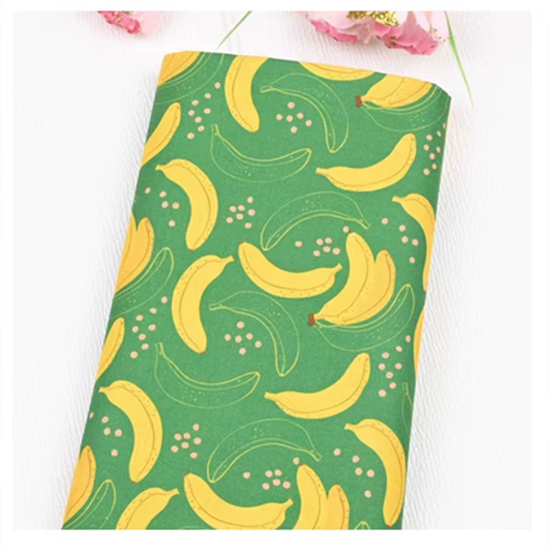 Tissu 100% Coton Uni, Imprimé Fruits Bananes Style Pastoral, Tissu de Couture pour Sac, Vêtement, Ch