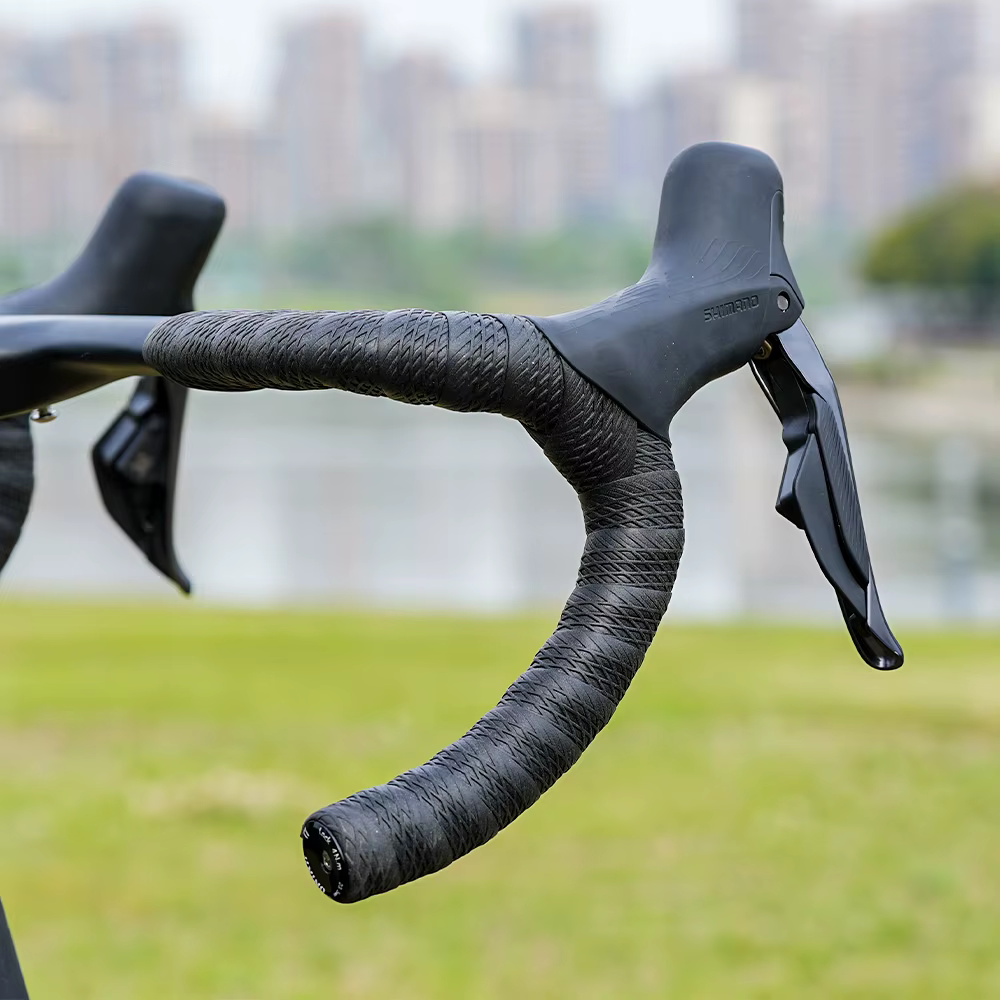 Bande de guidon de vélo 2 pièces avec bouchon d'extrémité bande de barre en Silicone Absorption des