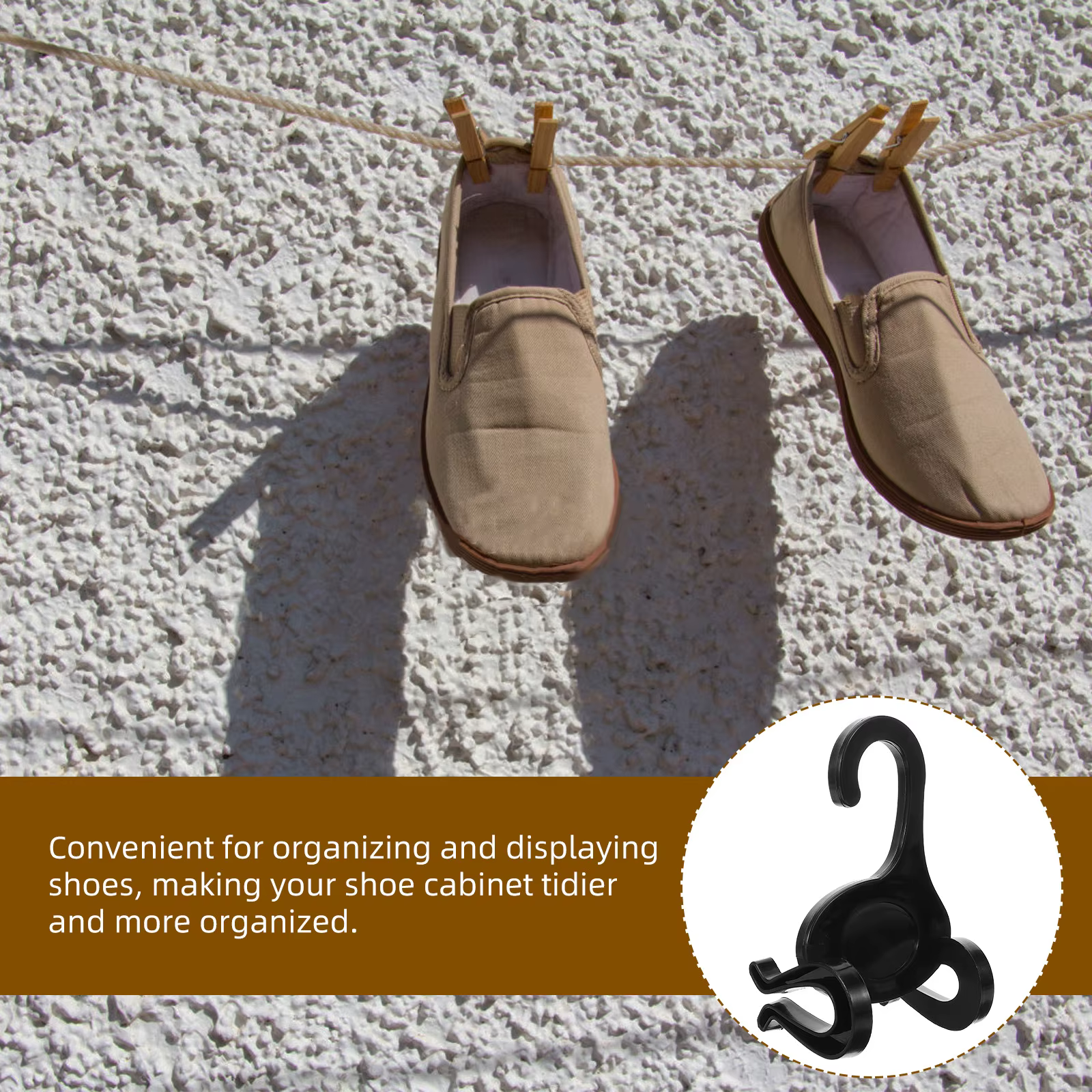 10 crochets à chaussures en plastique, support de suspension stable pour la maison, organisateur de 