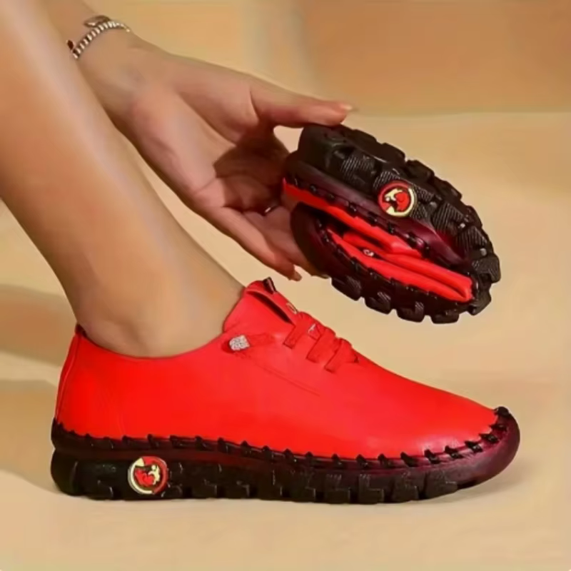 Baskets pour femmes, chaussures plates en cuir à lacets, nouvelle collection printemps, décontractée
