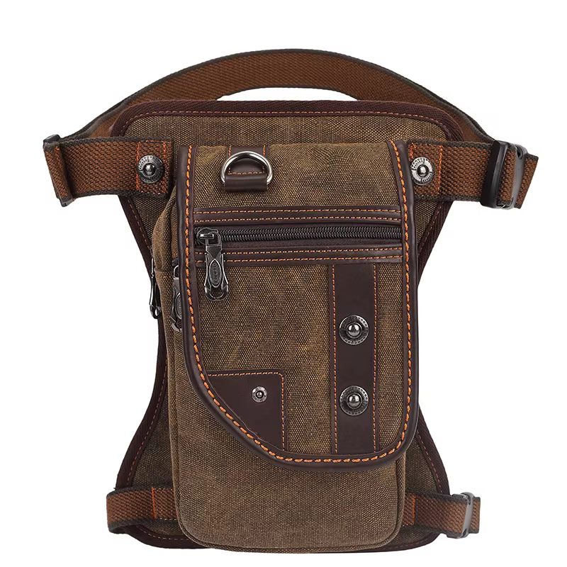 Sac messager rétro en toile pour homme, sac bandoulière d'extérieur, sac de jambe tactique, sac de p