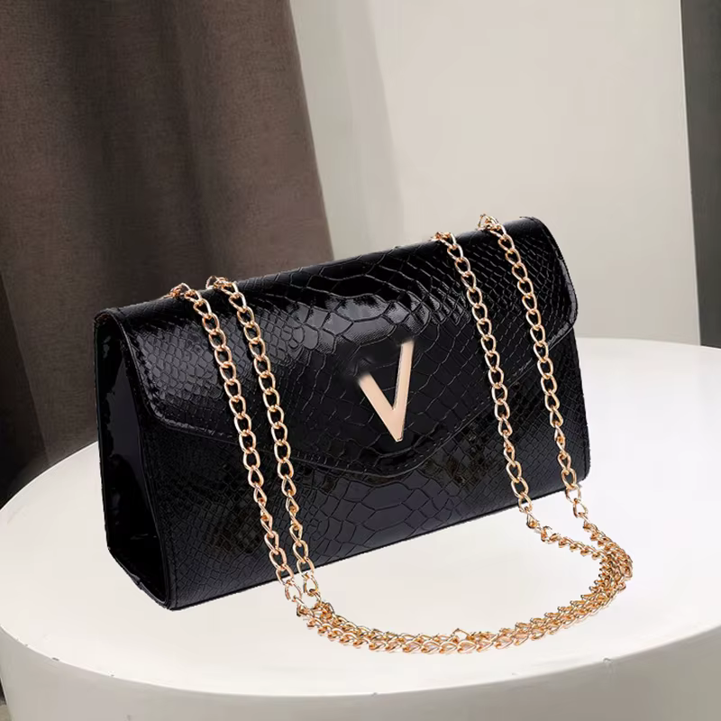 Sacs à bandoulière petits en cuir motif crocodile pour femmes 2026 – Sacs à main de luxe tendance no