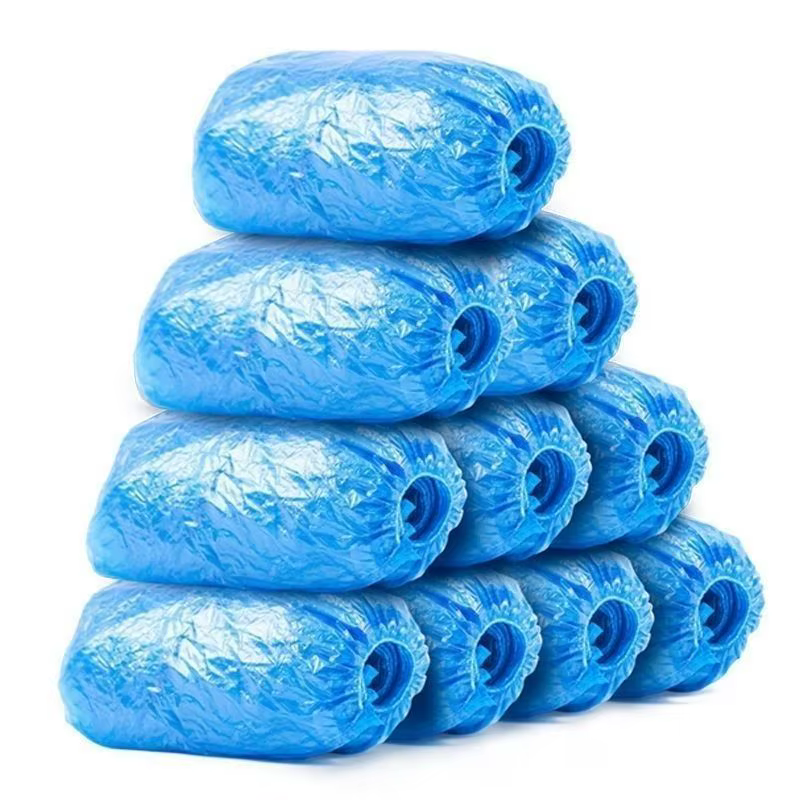 100 pièces couvre-bottes imperméables portables en plastique antidérapant couvre-chaussures jetables