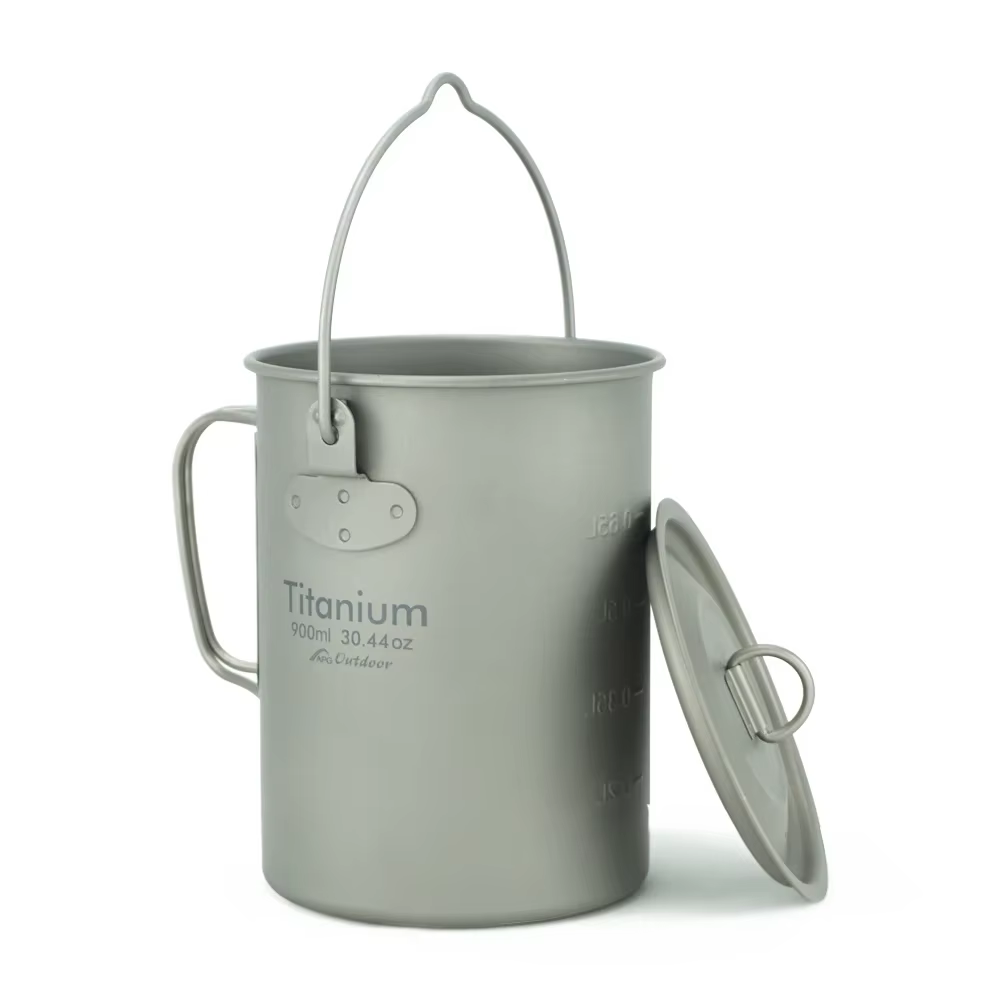 APG 0.9LT titane tasse suspendue tasse d'eau tasse marmite Camping en plein air ustensiles de cuisin