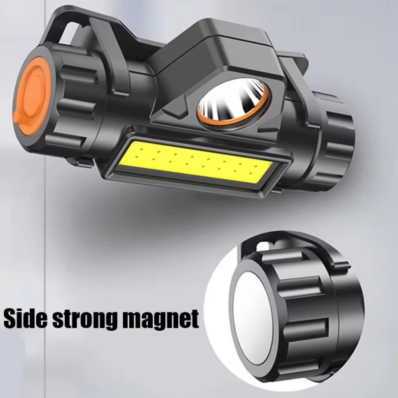 Lampe frontale LED COB Rechargeable USB, magnétique puissant, Super lumineuse, étanche, pour la pêch