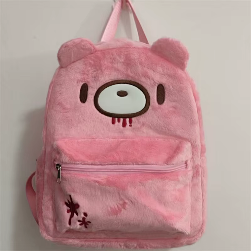 Sac à dos ours violenté sombre, mignon dessin animé japonais, sac à dos de grande capacité pour fill