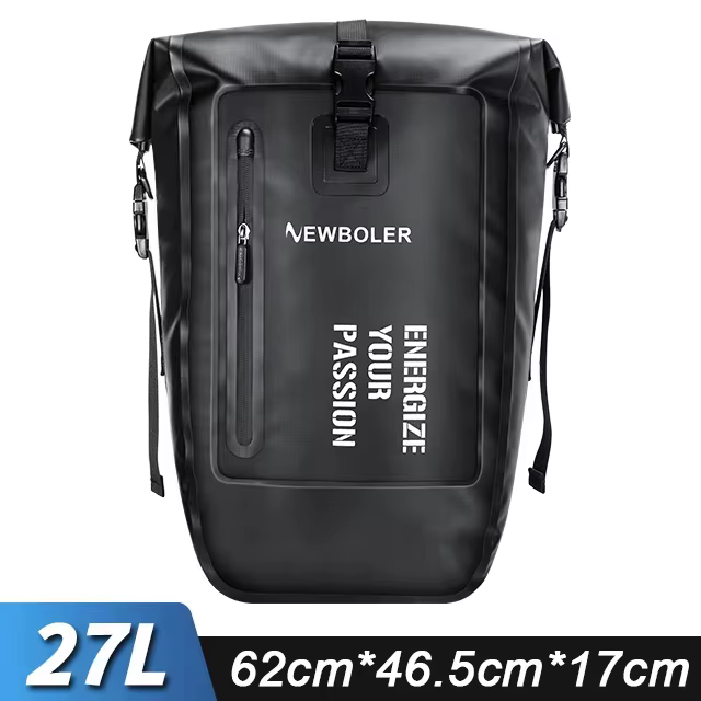 NEWBOLER vélo sacoche 27L grande capacité étanche voyage cyclisme sac vélo siège arrière coffre sac 