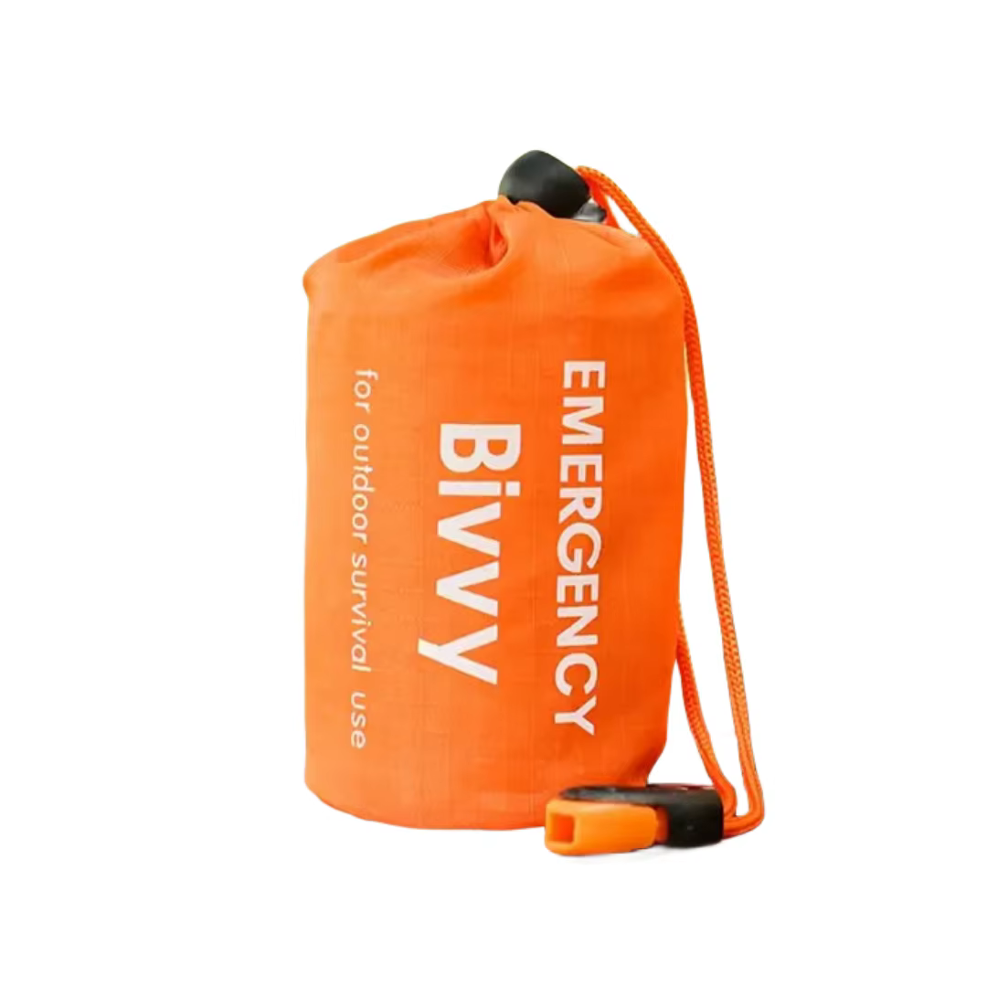 Sac de couchage de survie d'urgence portable – Ultraléger 128g, matériau PE, chaud et imperméable po