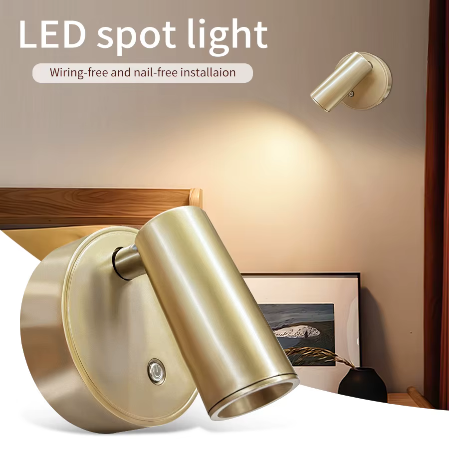 Lampe murale LED magnétique rechargeable par USB, projecteur sans fil, sans perçage, lampe de lectur
