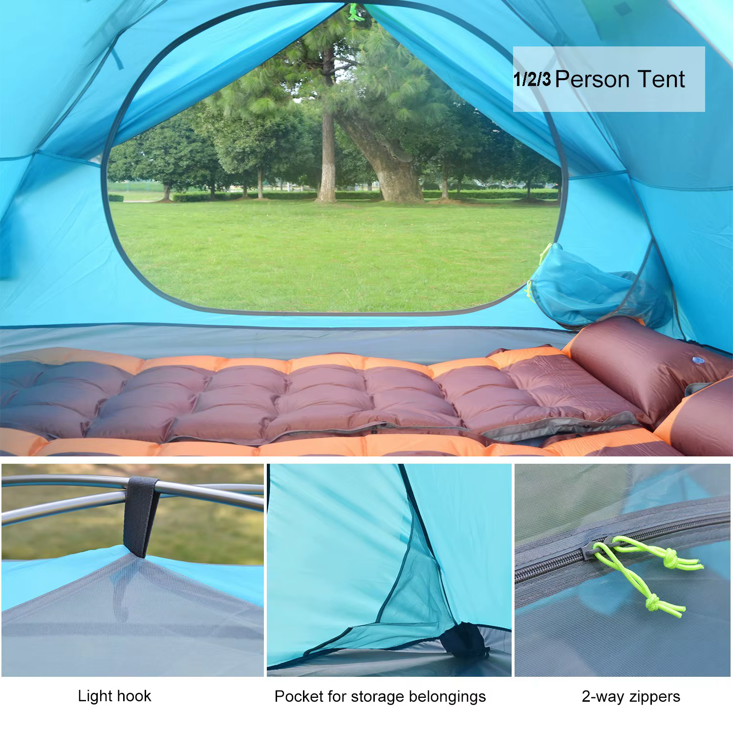 Desert Fox Tente de Camping Légère et Étanche pour l'Extérieur, 3 Saisons, Randonnée Familiale, 1/2/