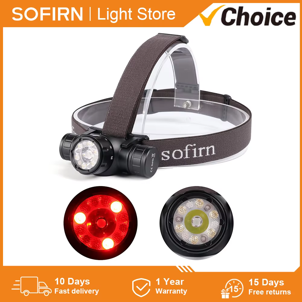 Sofirn HS21 lampe frontale 2000lm torche à Induction infrarouge 18650 USB C lampe de poche Rechargea