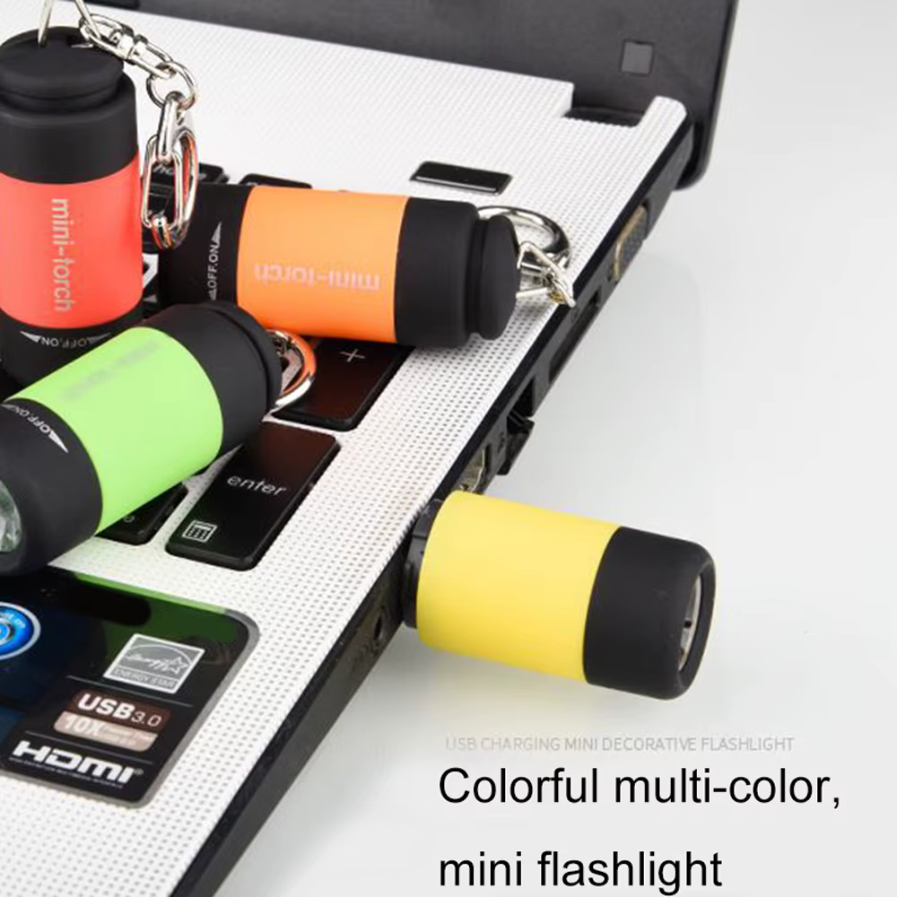 USB Rechargeable LED multifonctionnel forte lumière poche porte-clés lampe de poche étanche en plein