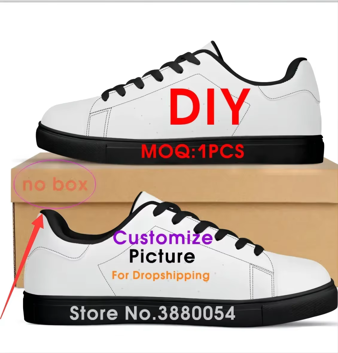 Chaussures personnalisées femmes hommes blanc à lacets Tennis baskets animaux modèle femme plate-for