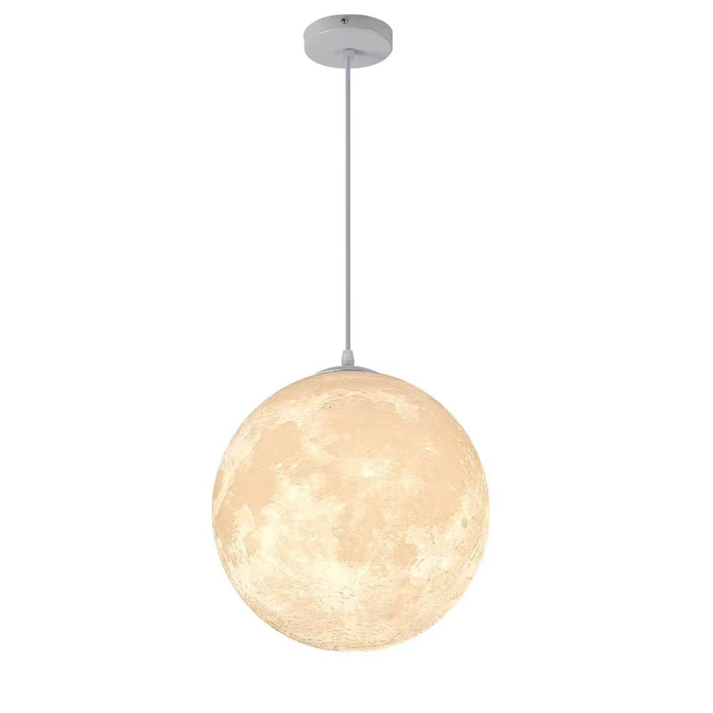 Lampe suspendue en forme de lune imprimée en 3D, nouveauté, atmosphère créative, lampe de nuit pour 
