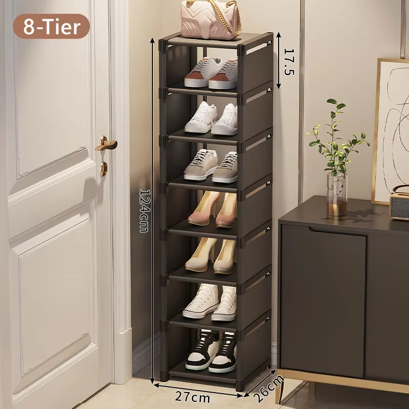 Organisateur de rangement pour chaussures étroites et élargies, multi-niveaux pour mur et porte, ran