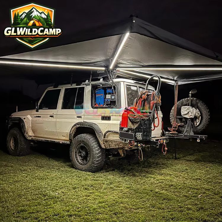 Auvent latéral de toit pour camping-car 4x4, tente de voiture tout-terrain 180-270 degrés, autoporta