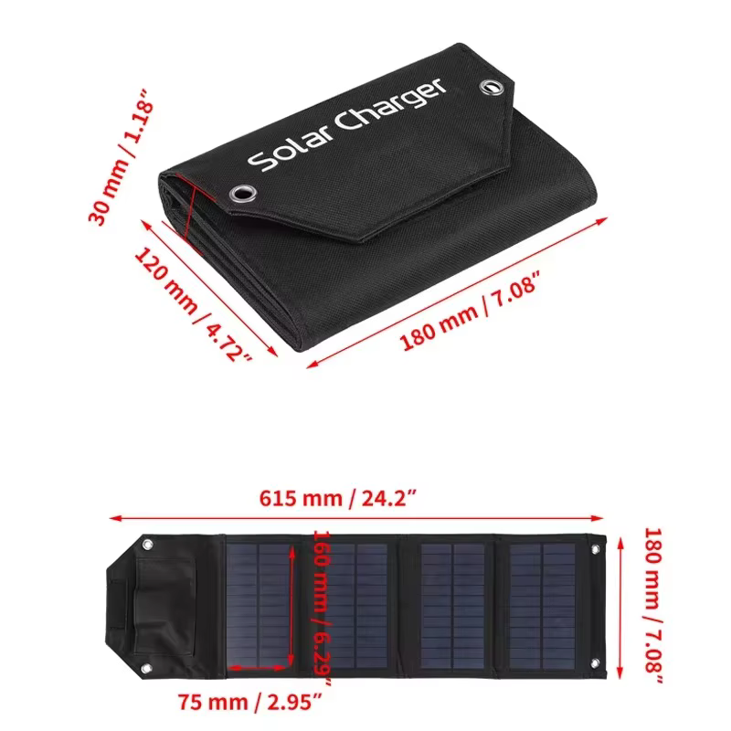 Panneau solaire pliable 60W 80W 100W 5V USB étanche portable avec sac de charge pour téléphone, batt