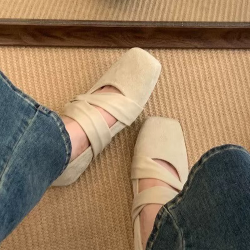 Nouvelles Chaussures Plates pour Femmes à Bout Carré, Style Ballerines et Mary Jane, Décontractées d